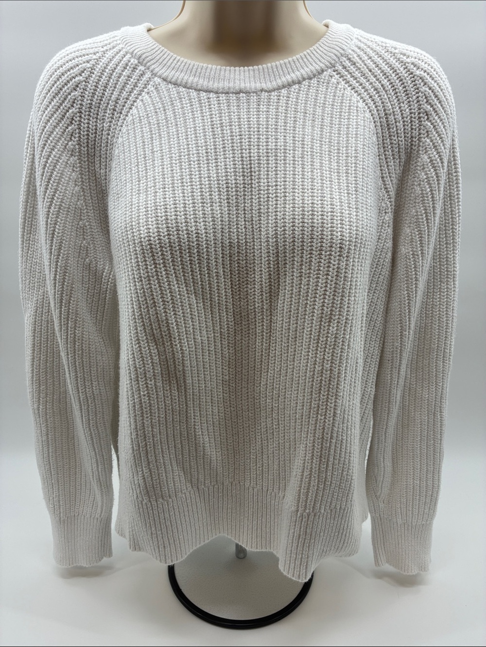 J. Crew Women's Cream Ribbed Crewneck Sweater